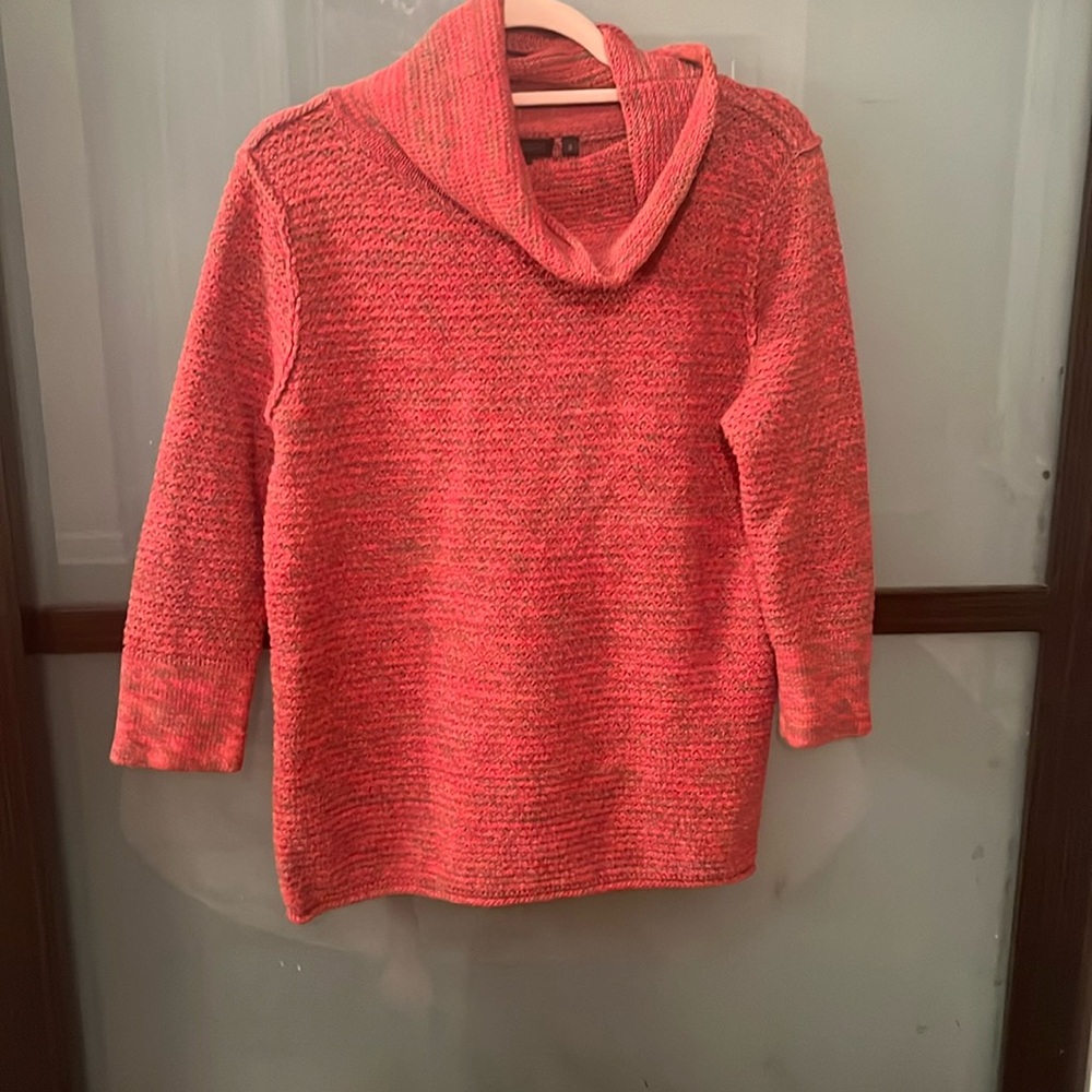 Nomadic Traders Orange Multi-colored Turtleneck Sweater